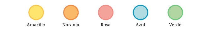 Colores a elegir para la lamina de Letra: amarillo , naranja, rosa, azul o verde.